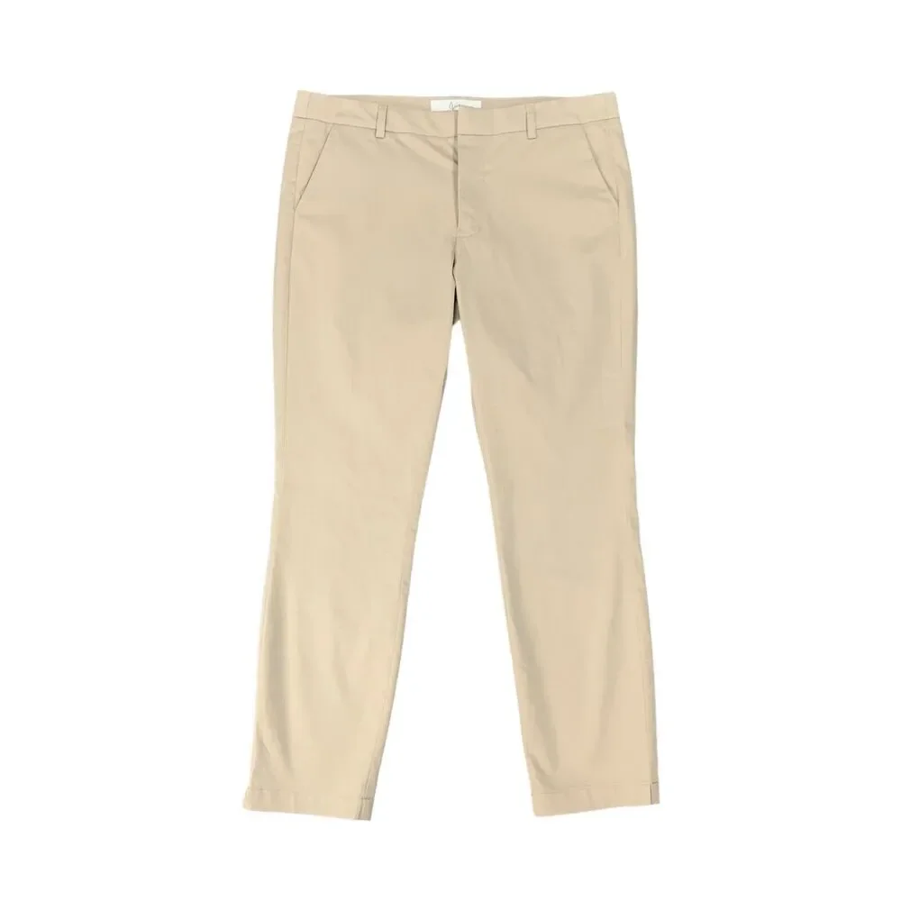 Joie Golda Pant Womens 4 Light Sand Welt Pockets Ankle Crop Zip Fly Straight Leg